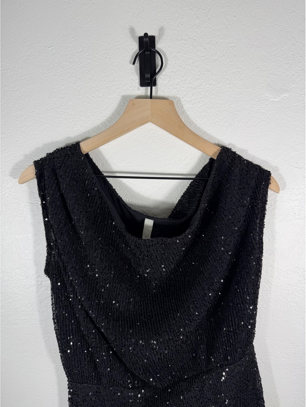 Luxe Black Sequin Sleeveless Party Dress Size L